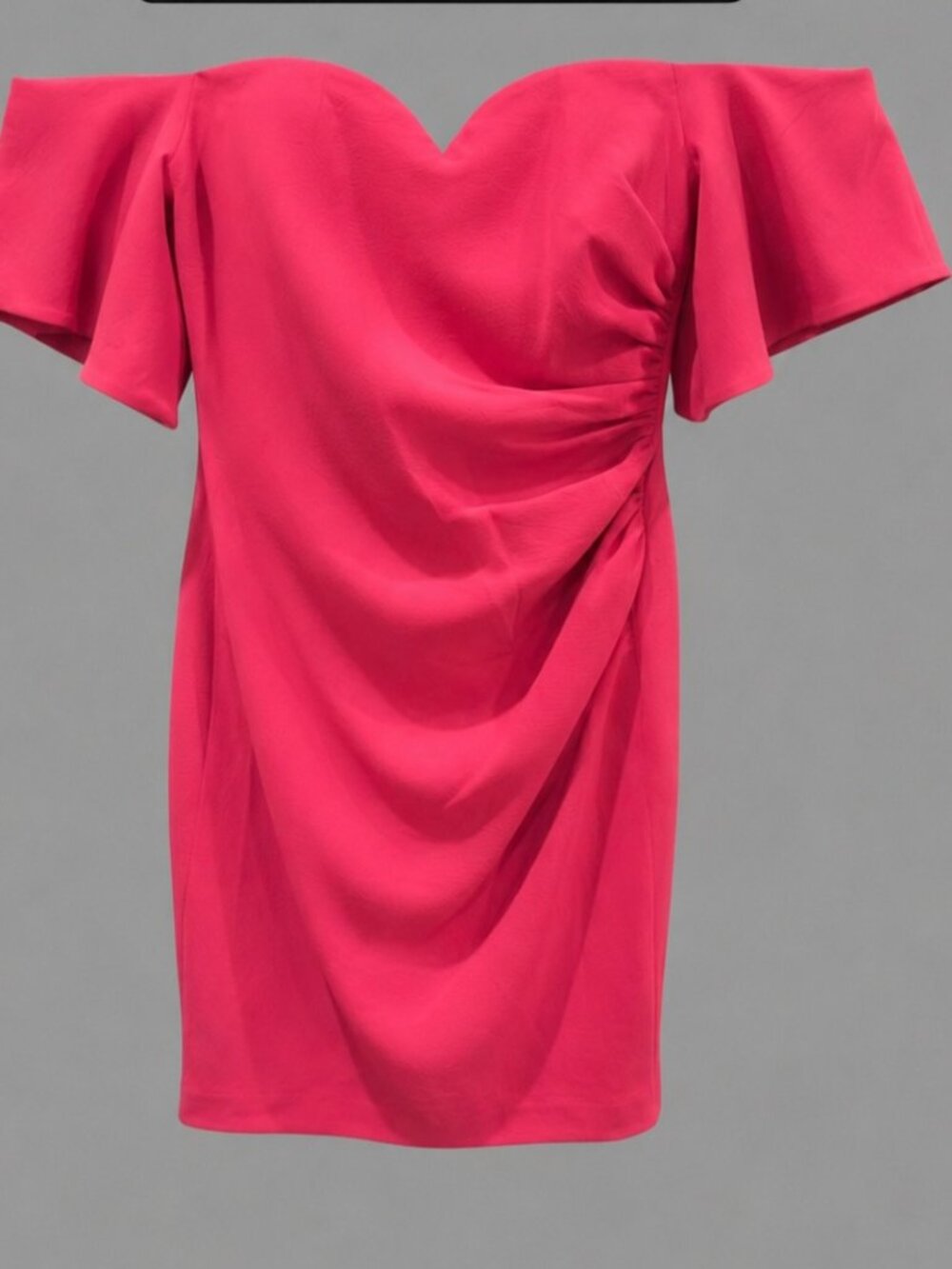 Badgley Mischka Coral Pink Off-the-Shoulder Cocktail Dress – Size 10